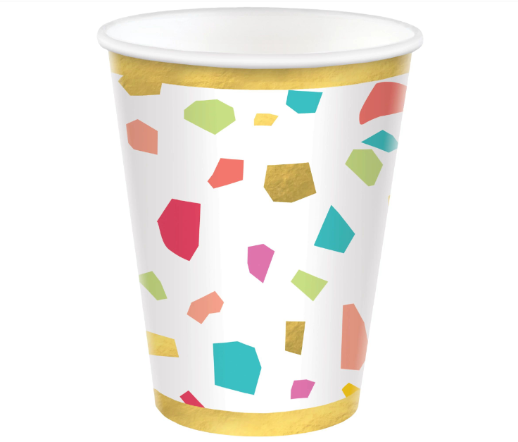 Rainbow Terrazzo 12oz Paper Cups 20ct
