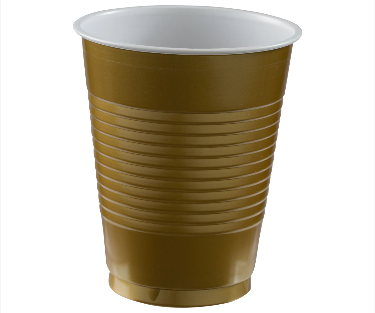 18oz Gold Plastic Cups 20ct