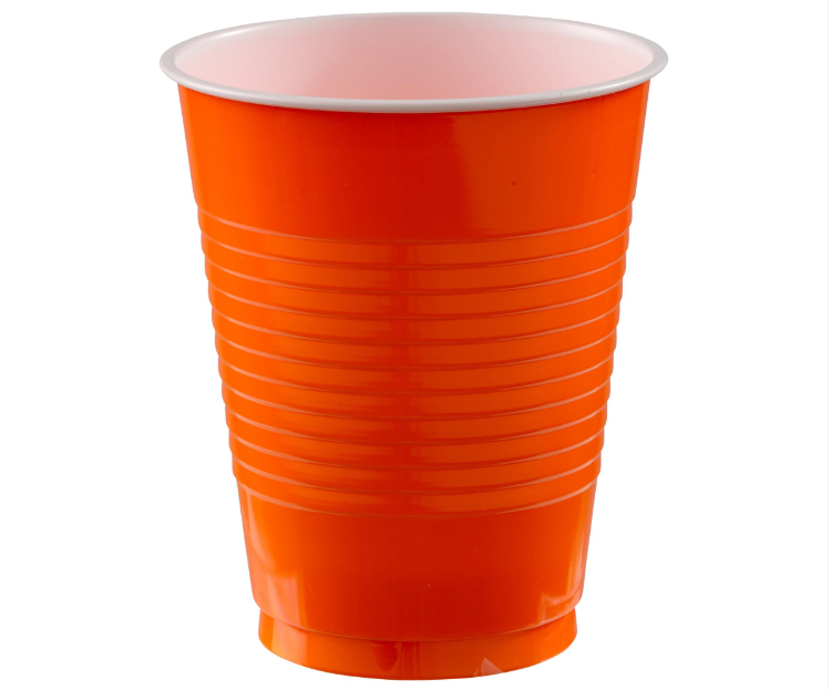 18oz Plastic Orange Cups 20ct