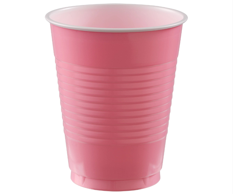 18oz New Pink Plastic Cups 20ct