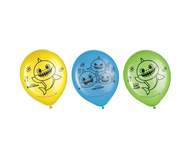 Baby Shark Latex Balloons 6ct