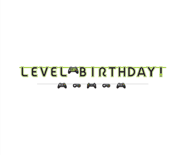 Level Up Birthday Banner