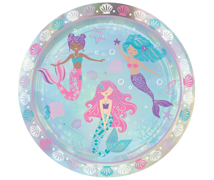 Shimmering Mermaid 9" Paper Plates 8ct