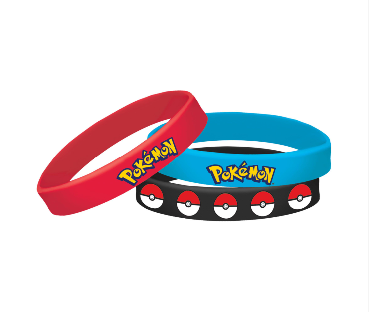 Pokemon Rubber Bracelet Favors 6ct