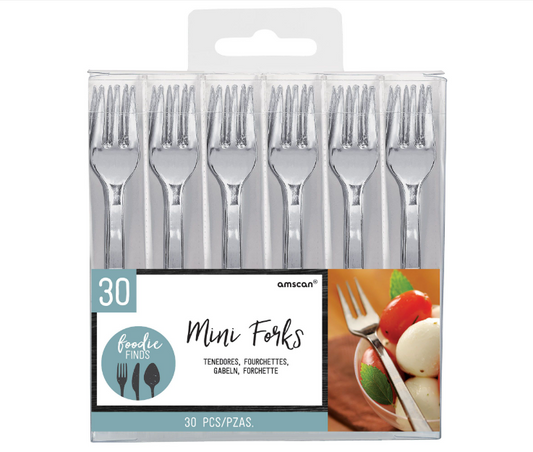 30ct Mini Silver Forks