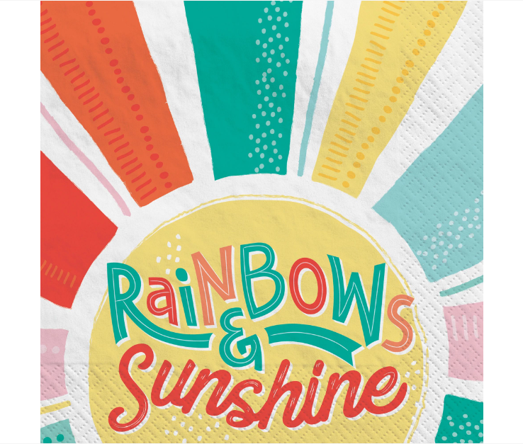 Retro Rainbow Luncheon Napkins 16ct