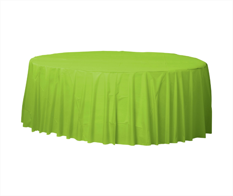 84" Round Plastic Tablecover - Kiwi Green