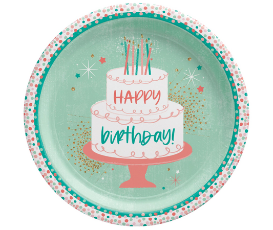 Happy Cake Day 10.5" Paper Plates 8ct