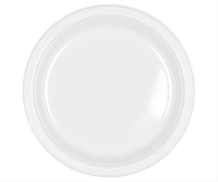 10" White Plastic Plates 20ct