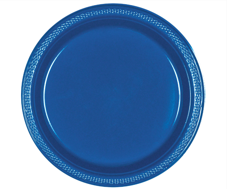 7" Plastic Plates - Bright Royal Blue 20ct
