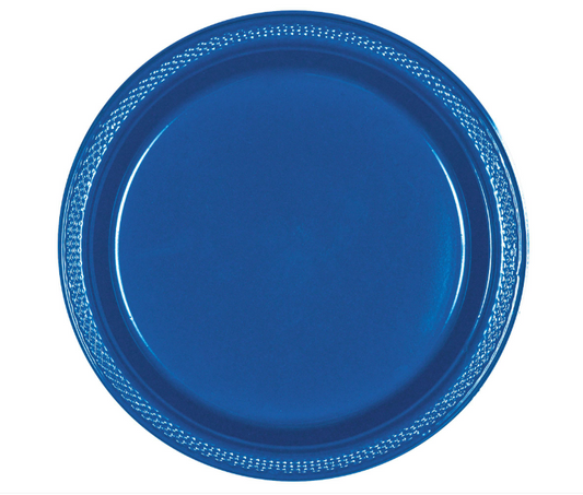 10" Plastic Plates - Bright Royal Blue 20ct