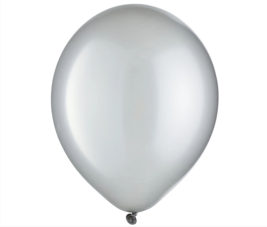 72ct Metallic Silver Latex Balloons