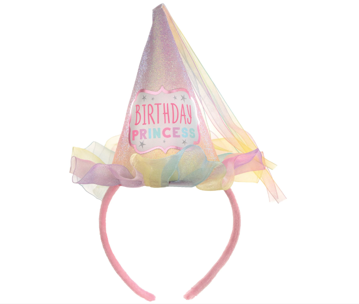 Pastel Princess Birthday Cone Headband