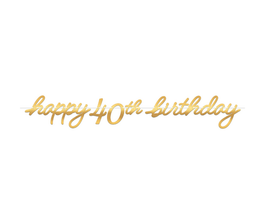 Golden Age 40th Birthday Letter Banner