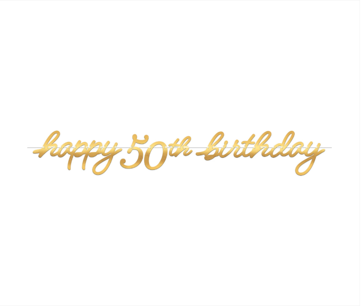 Golden Age 50th Birthday Letter Banner