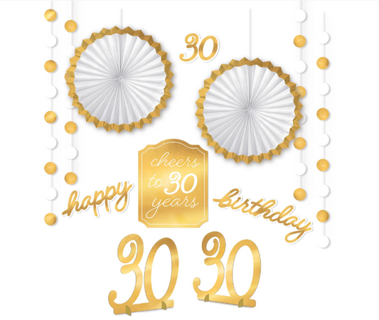 Golden Age 30th Birthday Room Decor Kit