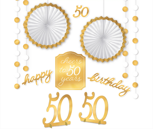 Golden Age 50th Birthday Room Decor Kit