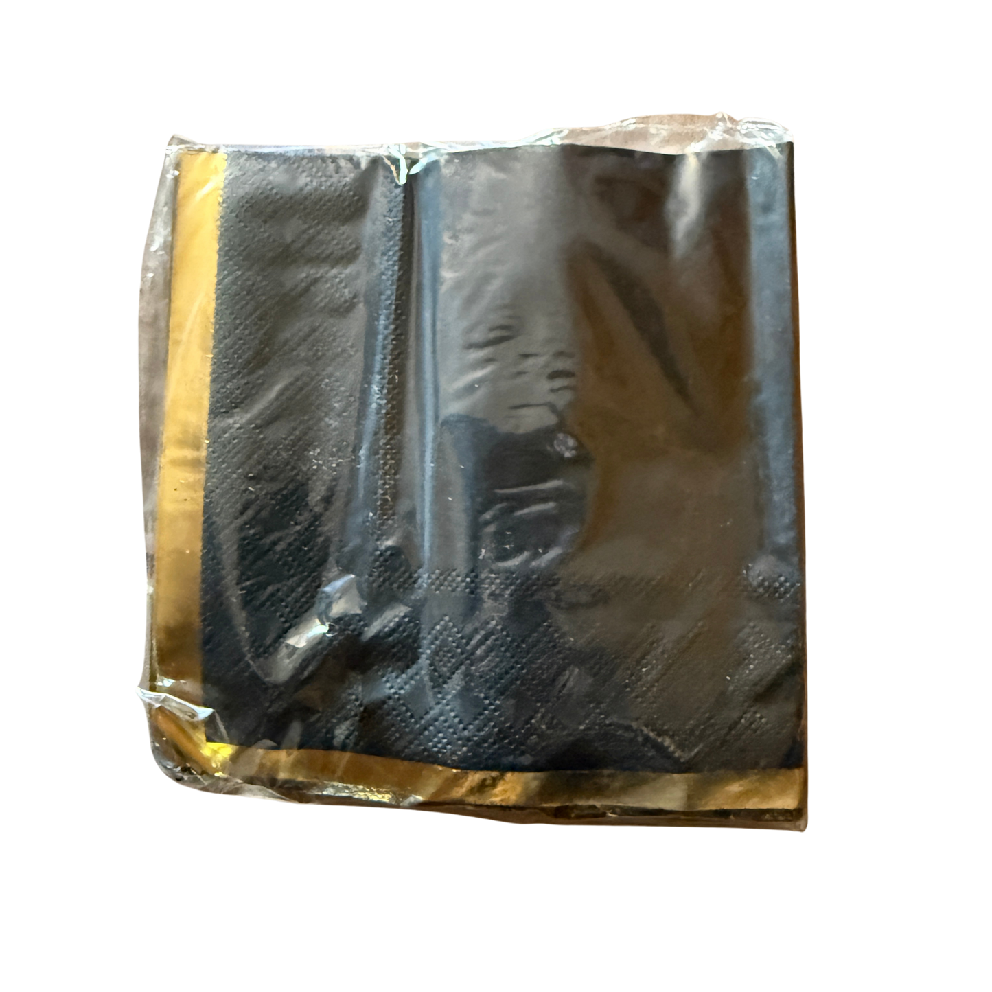 Black & Gold Trim Beverage Napkins