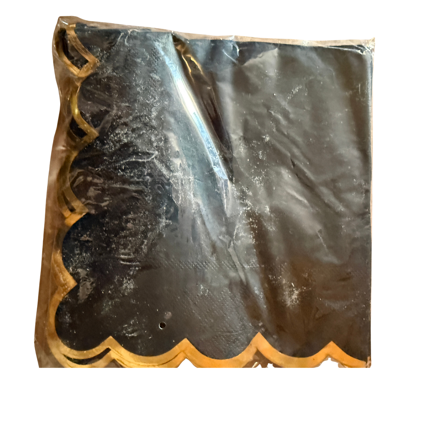 Black & Gold Scalloped Dinner Napkins