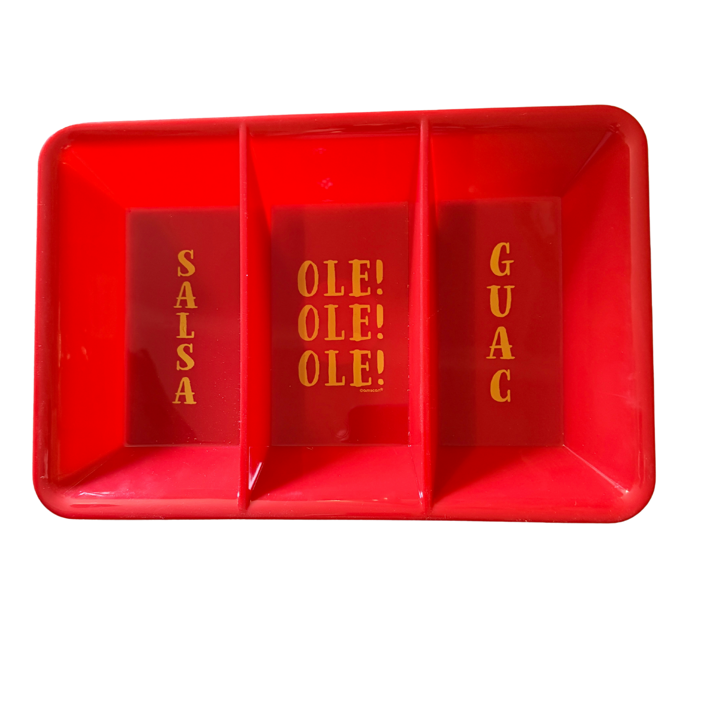 Fiesta Salsa, Guac & Cheese 3-Section Serving Tray