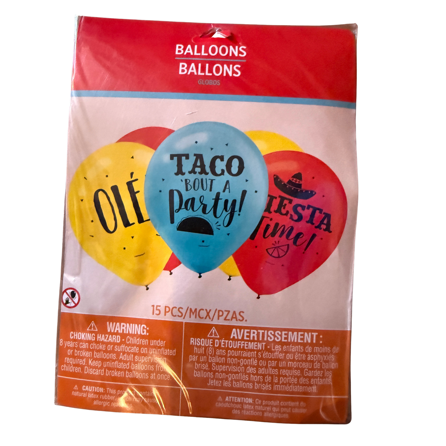 Fiesta Party Latex Balloons – 15 Count