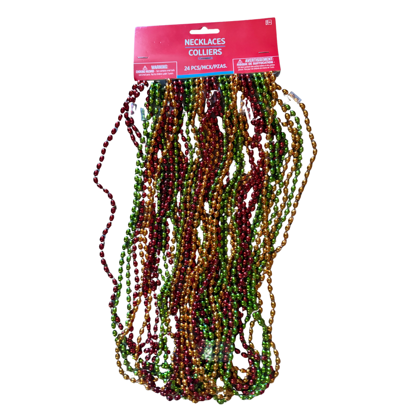 Fiesta Metallic Bead Necklaces – 24 Count
