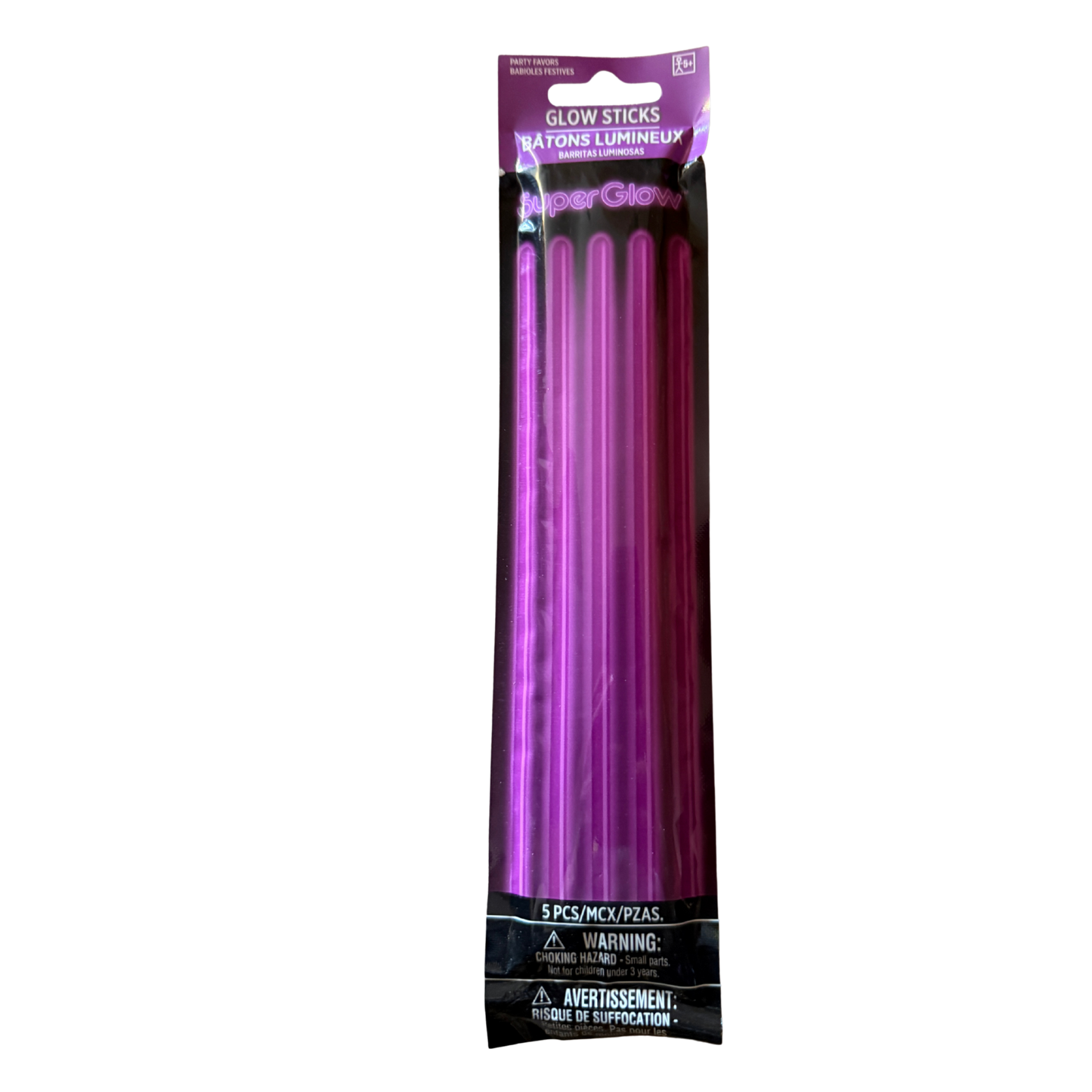 Purple Glow Sticks Party Favors – 5 Count