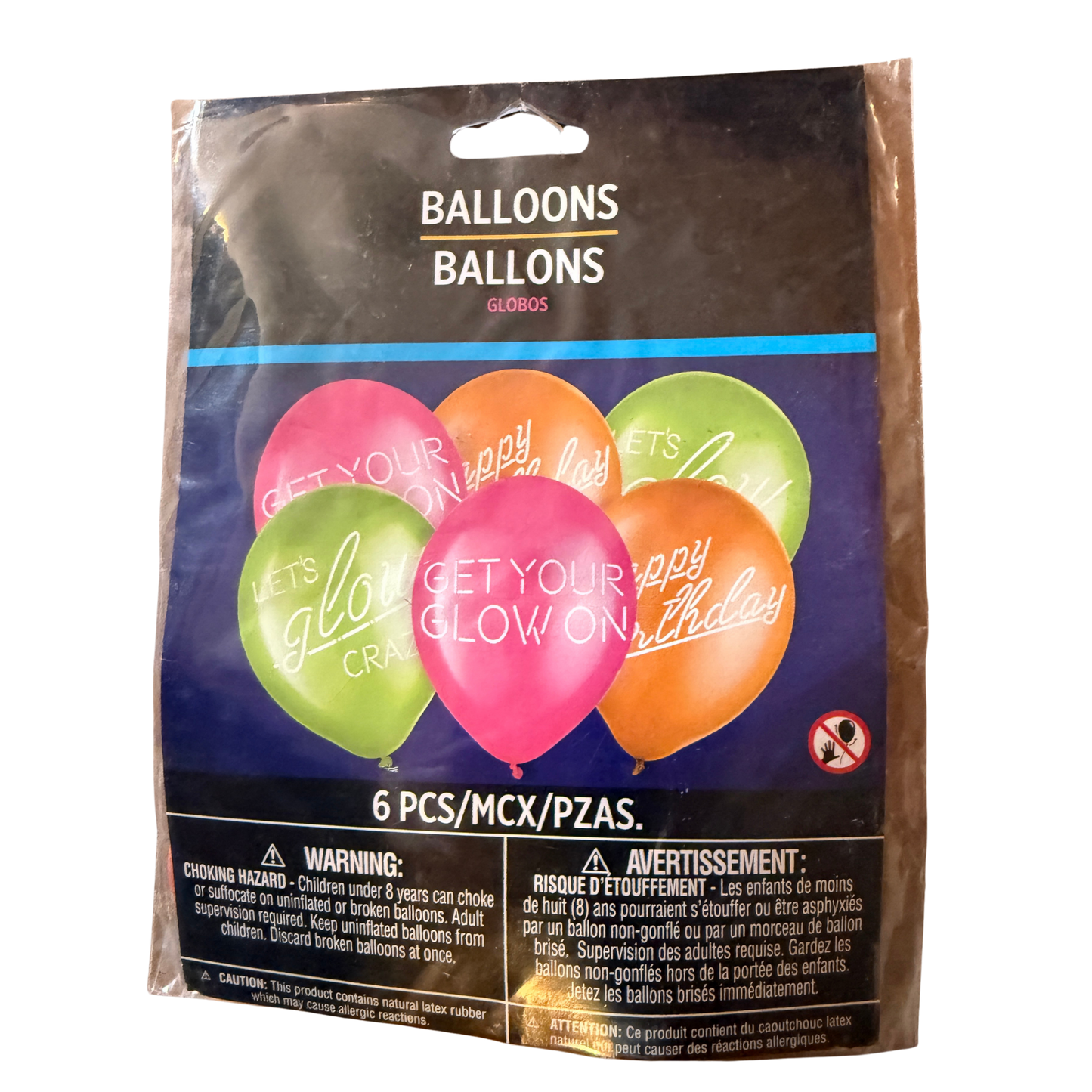 Glow Party Latex Balloons – 6 Count