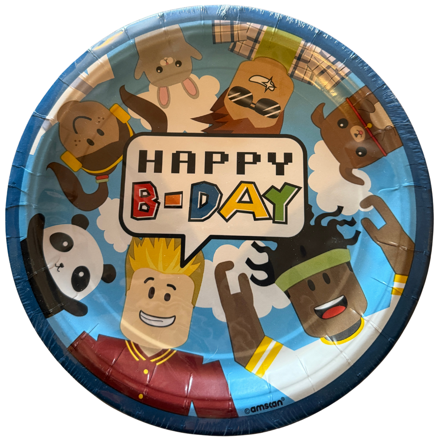 Happy Birthday 9" Round Plates - 8 Count (Kids Party Design)