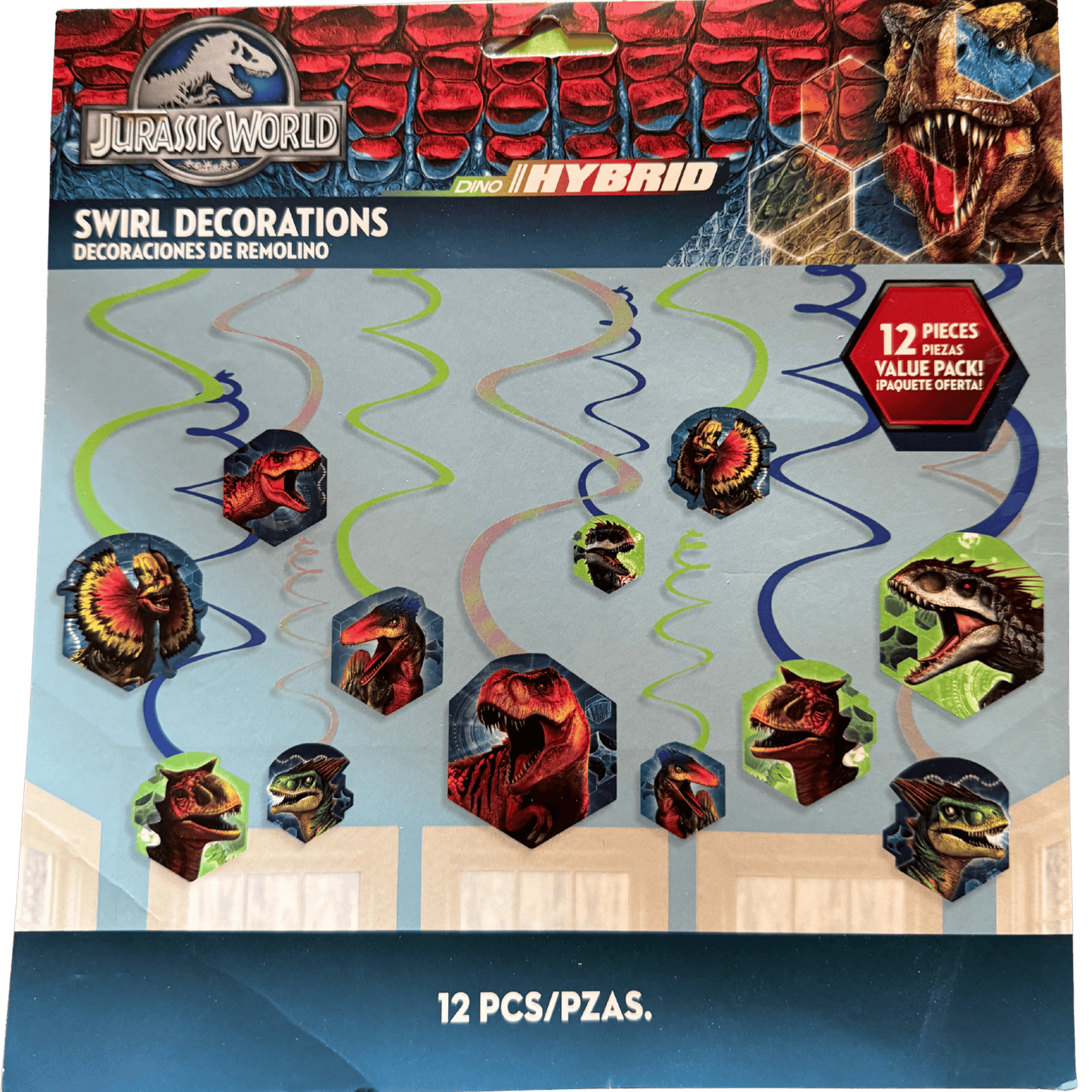 Jurassic World Swirl Hanging Decorations – 12 Pack