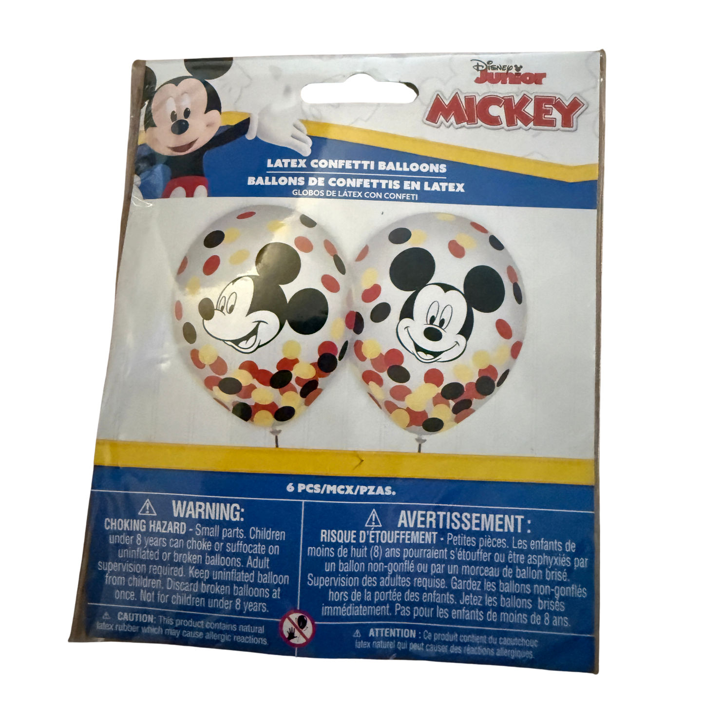 Mickey Mouse Mickey Mouse Confetti Latex Balloons – 6 Count