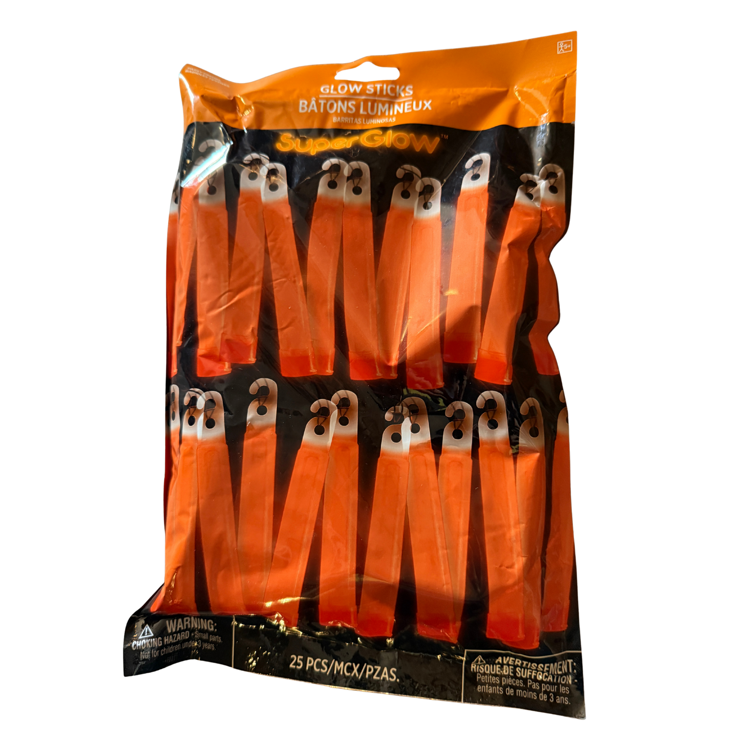 Orange Super Glow Sticks – 25 Pack