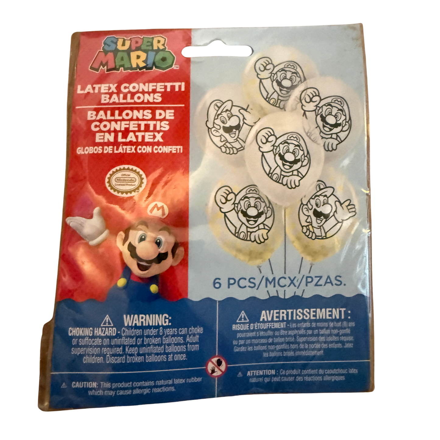 Super Mario Bros. Super Mario Confetti Latex Balloons – 6 Count