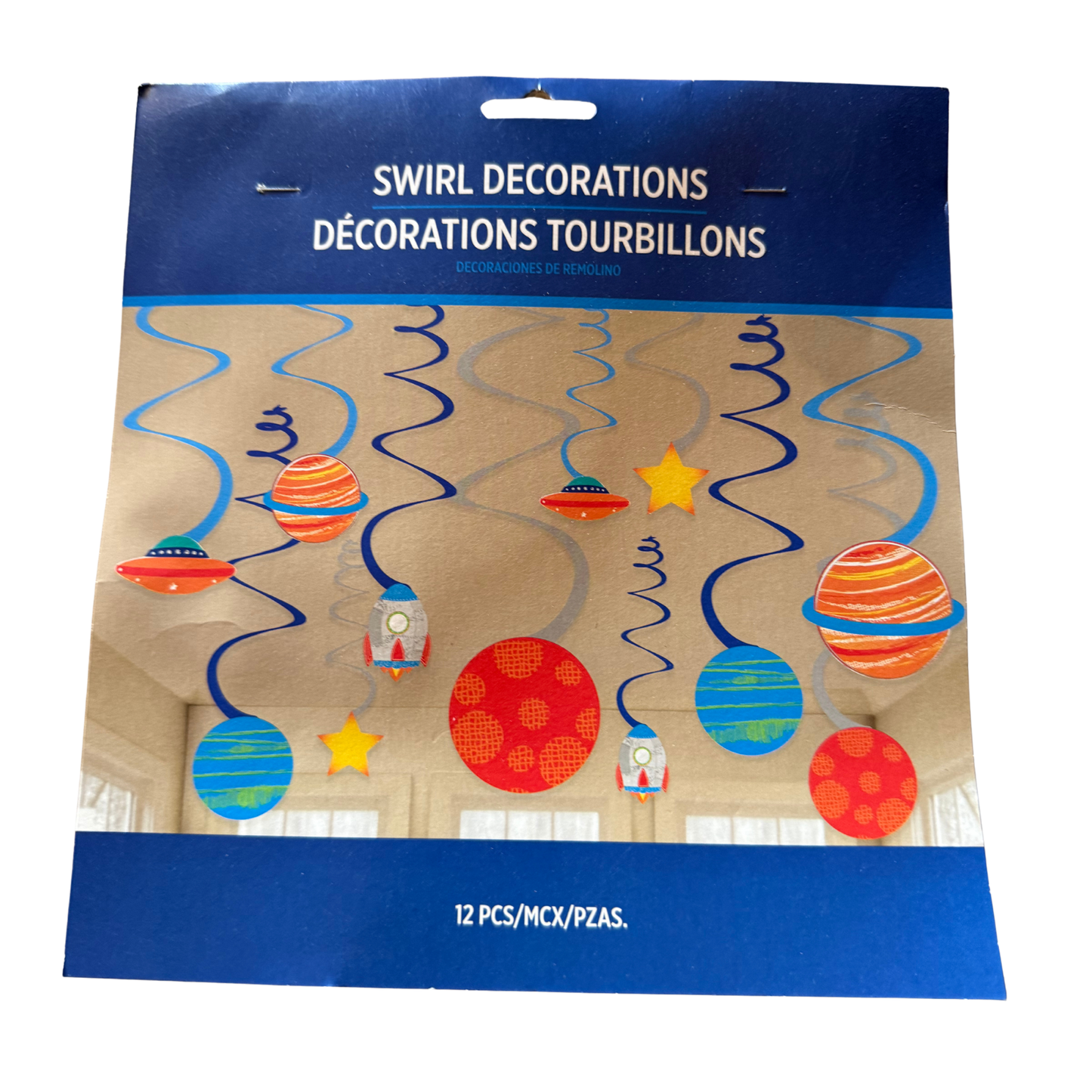 Space Swirl Hanging Decorations – 12 Pack