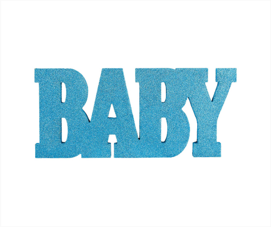 Standing MDF Baby Sign - Blue